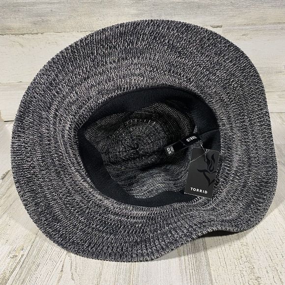 Torrid Marbled Gray Woven Bucket Hat OS Floppy Brim Fall Winter Classic NWT - Picture 5 of 5